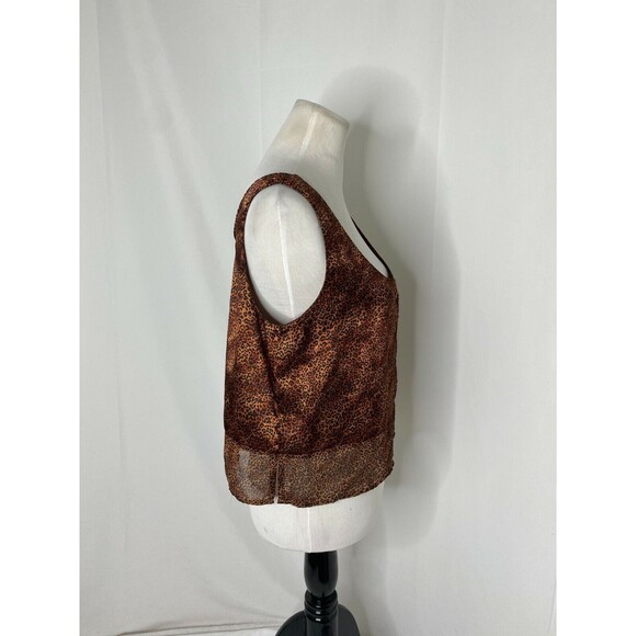 Victoria Secret Women’s Sleeper Top Brown Leopard Print Button Front Size Medium - Picture 4 of 7